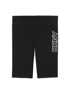 Shorts per bambina Dkny Kids nero con stampa logo D62576 09B DKNY KIDS 