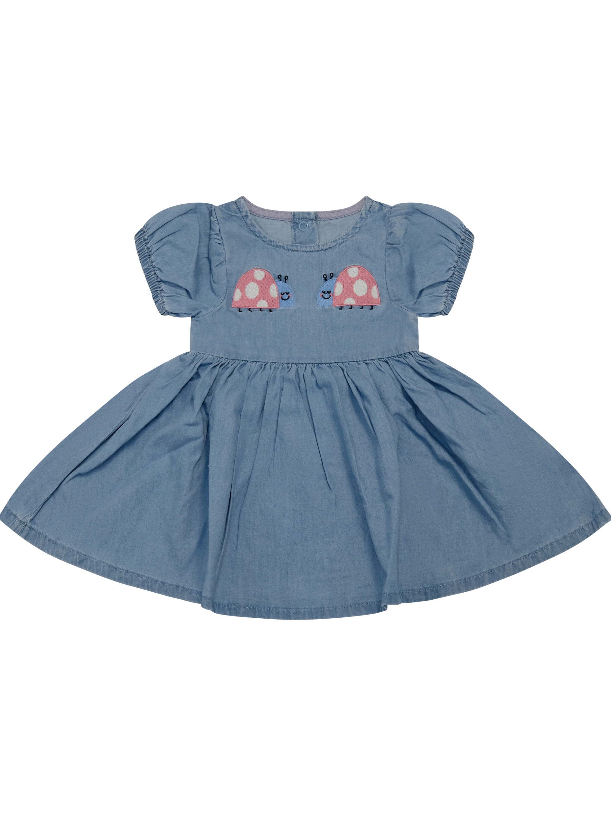 Abito per neonata Stella McCartney Kids denim con motivo coccinelle TY1021 Z0161 600 STELLA McCARTNEY KIDS 