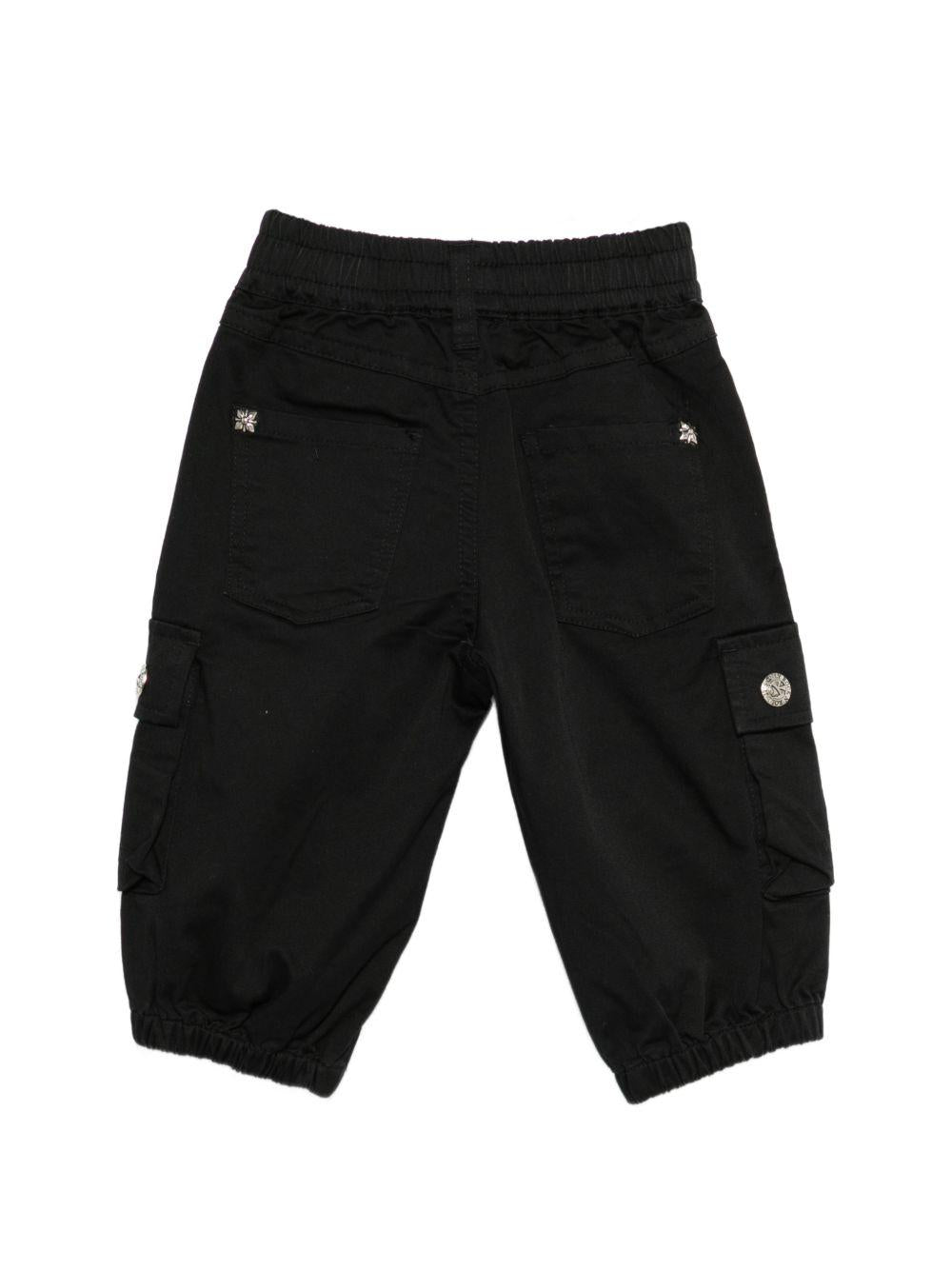 Pantaloni per neonato John Richmond Junior neri con tasca cargo RIP26127PA BLACK JOHN RICHMOND KIDS 