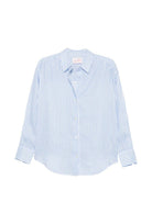 Camicia da donna MC2 Saint Barth azzurro con motivo a righe verticali CYS0001 07571L MC2 ST. BARTH 