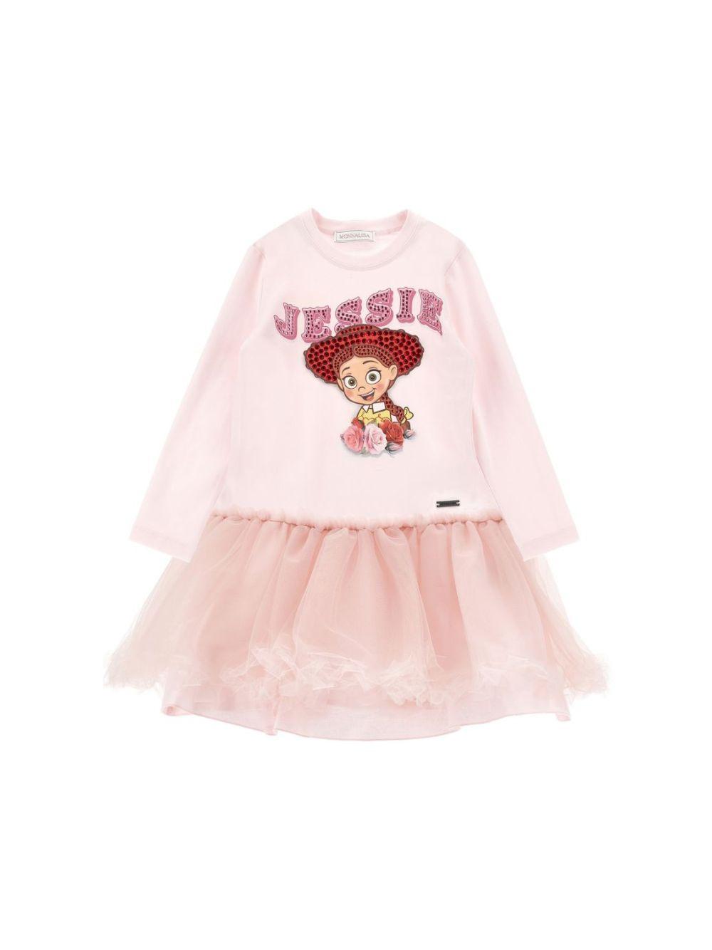 Abito per bambina Monnalisa Kids rosa con stampa grafica Jessie 19H910NP 8004 0091 MONNALISA KIDS 