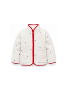 Giubbino per bambina Stella McCartney Kids bianco con ricami floreali TZ2A47 Z3881 189EM STELLA McCARTNEY KIDS 