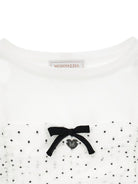 T-shirt per bambina Monnalisa bianca a pois 11G302 7201 9950 MONNALISA KIDS 