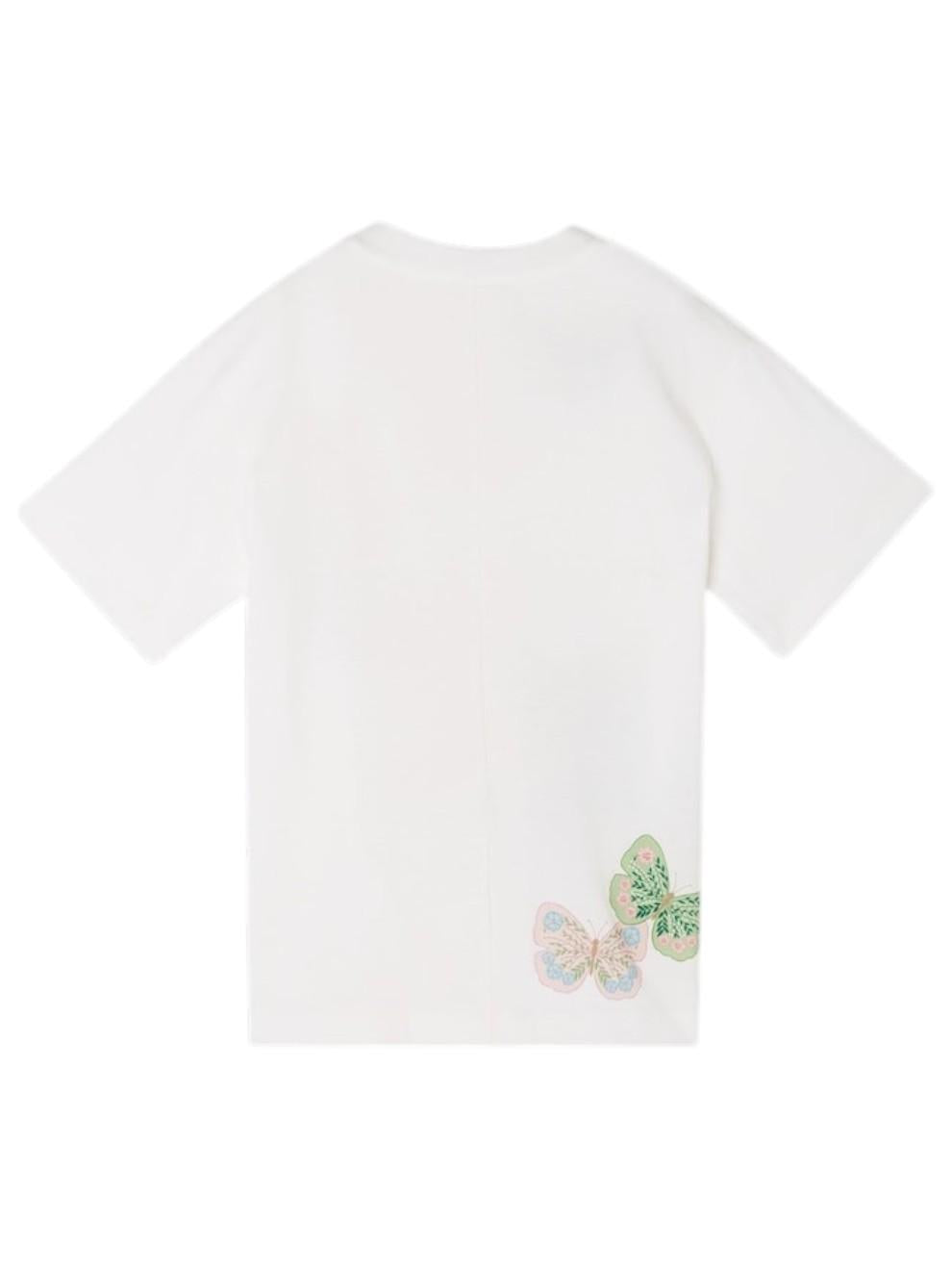 T-shirt per bambina Fendi Kids bianca con stampa farfalle sul davanti JFI409 7AJ F0TU9 FENDI KIDS 