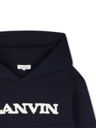 Felpa per bambino Lanvin Kids blu con applicazione logo N30435 855 LANVIN KIDS 