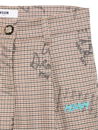 Shorts per bambina MSMG Kids marroni con stampa graffiti F5MSJGBE111 MS030 MSGM KIDS 