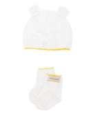 Berretto e calzini per neonati Gensami Kids bianco con bordo a contrasto (2 pezzi) SET-ALP-WE WHITE-BLUE GENSAMI KIDS 