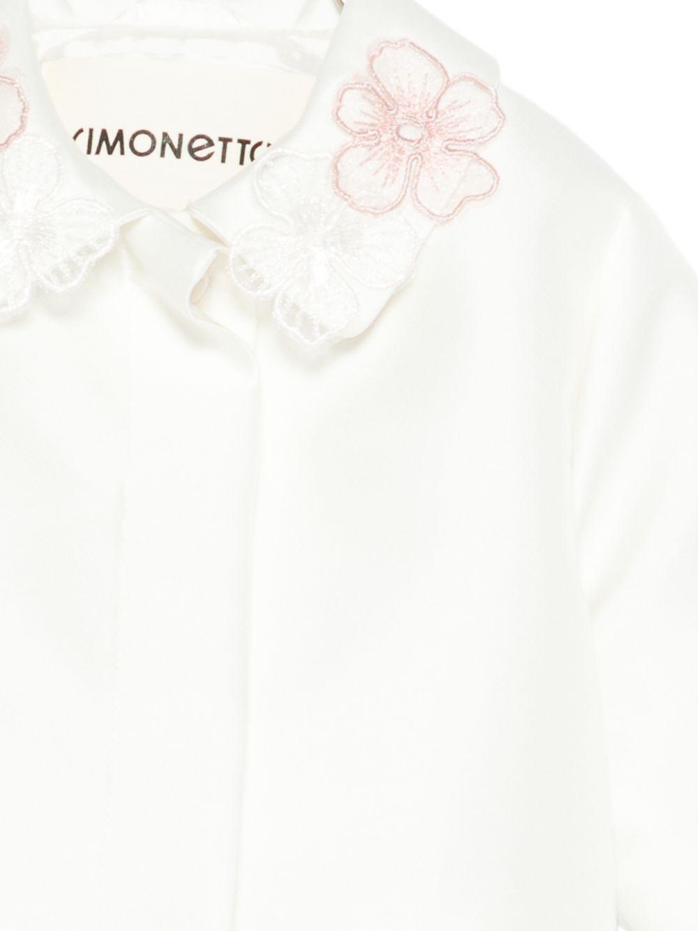 Giacca per neonata Simonetta bianca decorata con fiori SY2007 S0251 102 SIMONETTA KIDS 