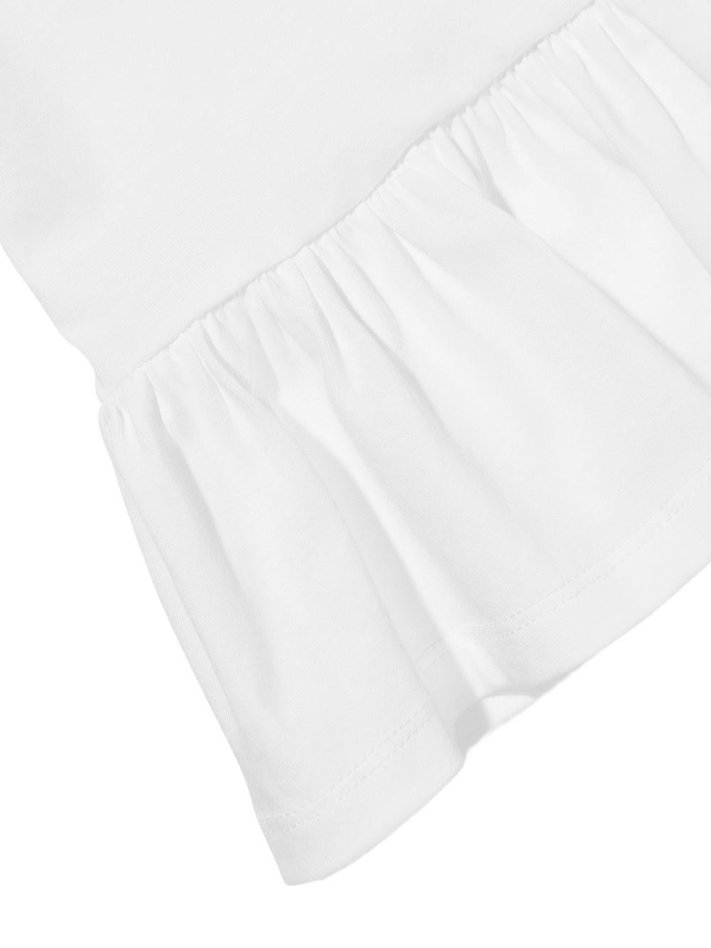 Abito per neonata Moschino Kids bianco con stampa Teddy Bear MDV0DJLAA02 10101 MOSCHINO KIDS 