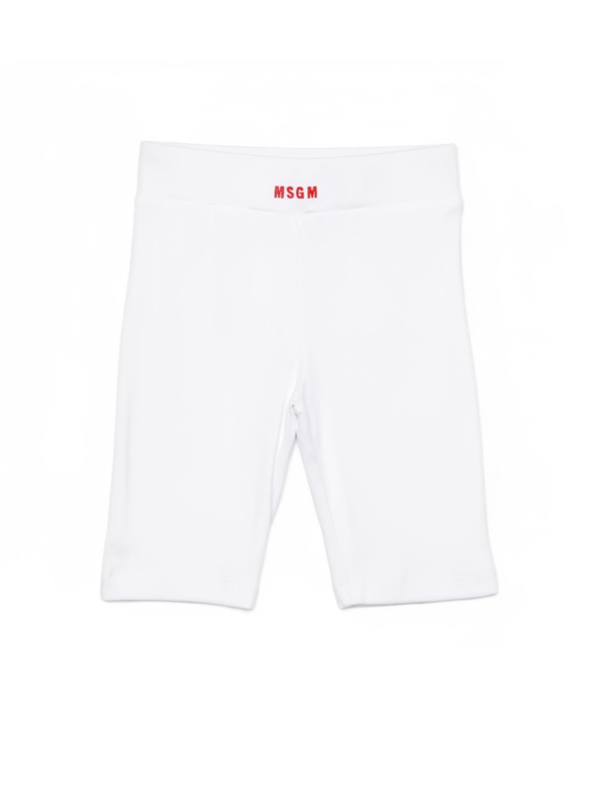 Leggins per bambina MSGM Kids bianchi con logo sul davanti S6MSJGCI230 001 MSGM KIDS 