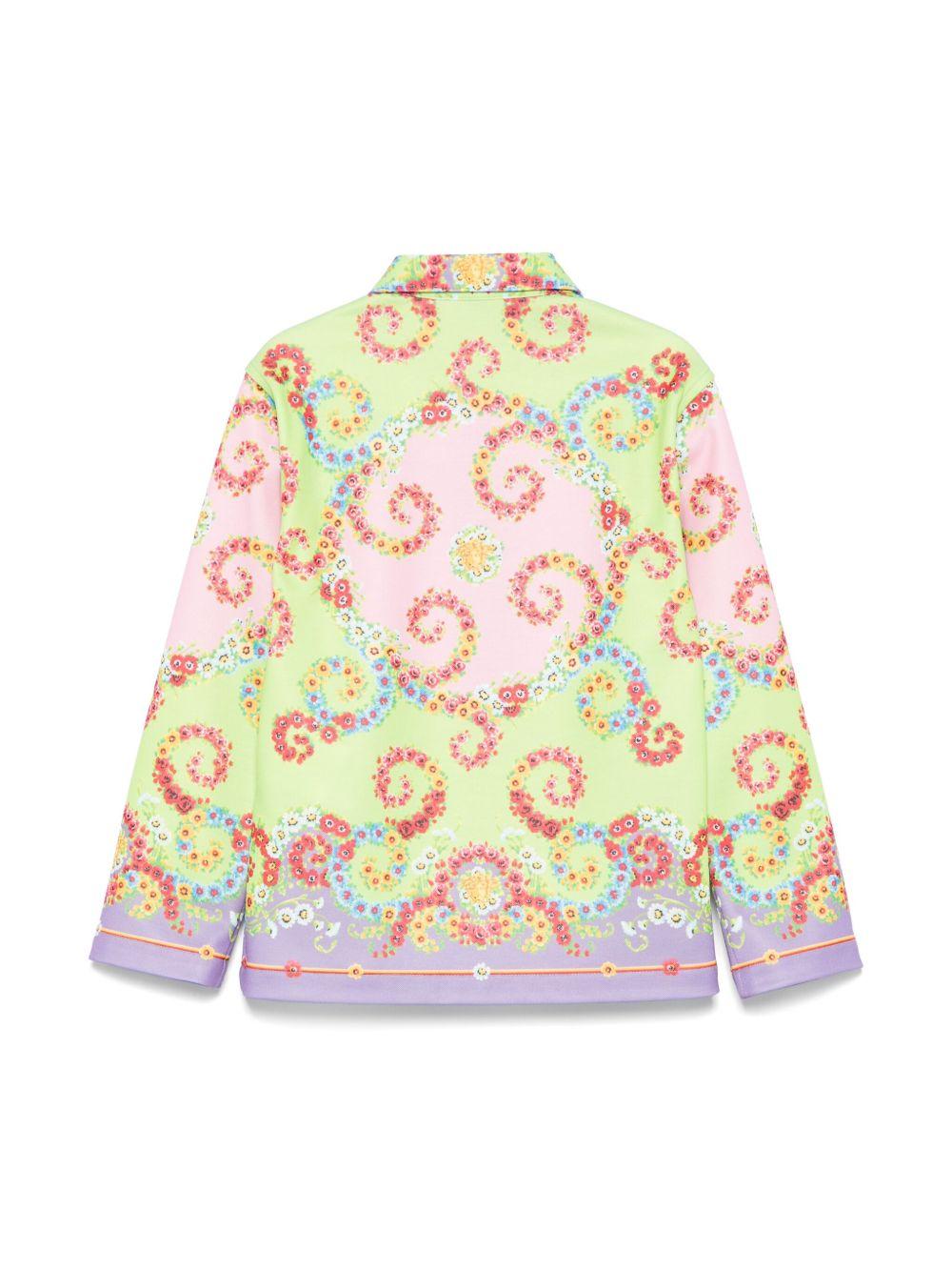 Camicia per bambina Versace Kids multicolore con testa di Medusa 10181691A13148 5PC00 VERSACE KIDS 