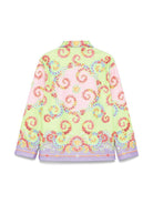 Camicia per bambina Versace Kids multicolore con testa di Medusa 10181691A13148 5PC00 VERSACE KIDS 