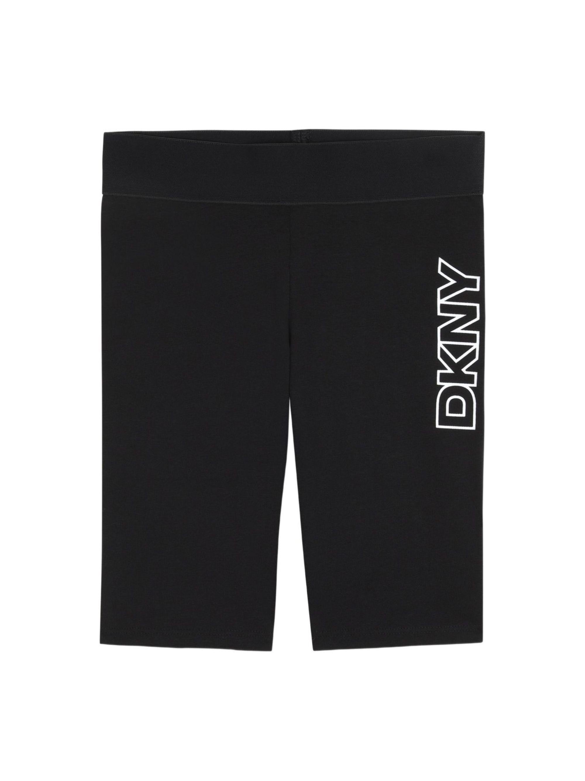 Shorts per bambina Dkny Kids nero con stampa logo D62576 09B DKNY KIDS 