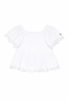 Camicia per bambina Ermanno Scervino Junior bianca con dettagli in pizzo Z1G301 7942 0099 ERMANNO SCERVINO KIDS 