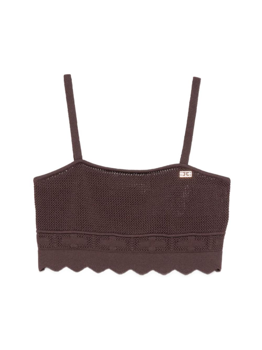 Top per bambina Elisabetta Franchi La Mia Bambina marrone scuro con logo EFMA192CFL109 6028 ElISABETTA FRANCHI KIDS 