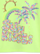 T-shirt per bambina Billieblush verde con decorazione con paillettes U21922 552 BILLIEBLUSH 
