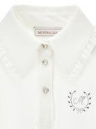 T-shirt per bambina Monnalisa Kids bianca con dettagli ruches 18HOZZ 8201 0099 MONNALISA KIDS 
