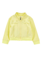 Felpa per bambina Monnalisa gialla con ricamo a fiori 17G800 7014 0014 MONNALISA KIDS 