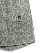 Shorts con stampa grafica per bambino Paolo Pecora Kids verde con tasca frontale PP4024 OLIVA PAOLO PECORA KIDS 