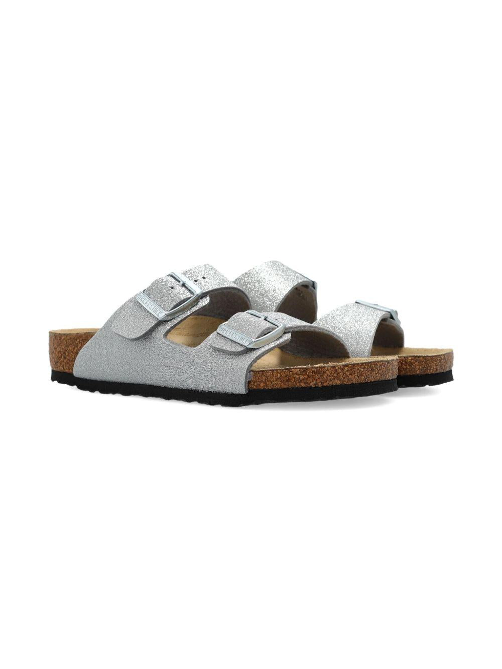 Sandali Arizona per bambina Birkenstock Kids color argento con glitter 1030477 SILVER BIRKENSTOCK KIDS 