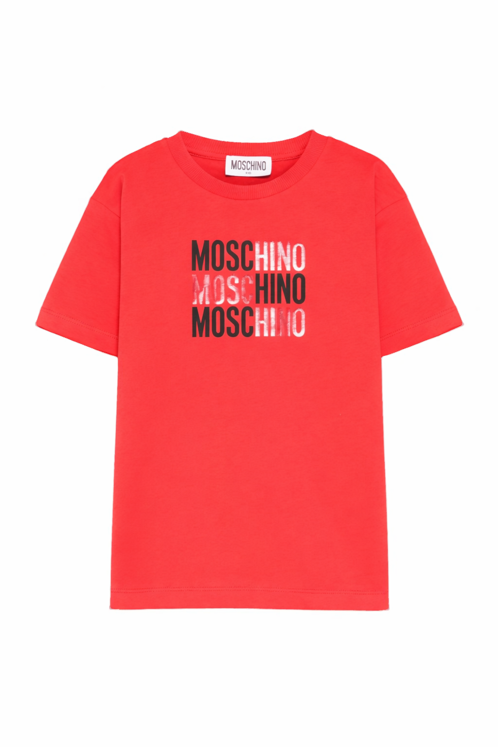 T-shirt per basmbino Moschino Kids rossa con stampa grafica H5M05GLAA23 50109 MOSCHINO KIDS 