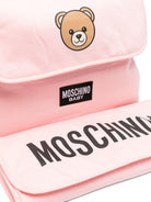 Borsa per neonata Moschino Kids rosa con stampa Teddy Bear MUX05VLCA19 50209 MOSCHINO KIDS 