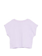 T-shirt per bambina Moschino Kids lilla con stampa grafica HDM06XLFA06 51683 MOSCHINO KIDS 