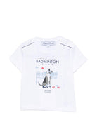 T-shirt per neonato Tartine Et Chocolat bianca con stampa grafica Badminton CC10031 01 TArtine & Chocolat KIDS 