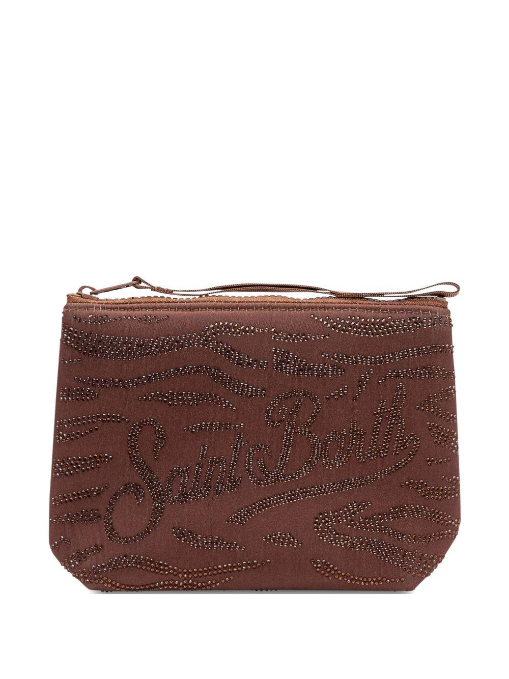 Pochette Aline MC2 Saint Barth marrone con strass ALI0032 09241L MC2 ST. BARTH 
