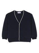Cardigan per neonato Il Gufo blu con bottoni e bordo a contrasto P25GF427EM109 4910 IL GUFO 