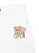 Minigonna denim per bambina Moschino Kids bianco con passanti HAJ03MLOA14 10063 MOSCHINO KIDS 