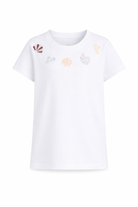 T-shirt per bambina Molo bianca con dettagli in paillettes 2S26A217 5636 MOLO KIDS 