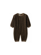 Tutina per neonati Fendi Kids marrone con motivo FF all-over BUL048 A3TE F0LMJ FENDI KIDS 