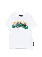 T-shirt per bambino John Richmond Junior bianca con dettaglio logo RBP26042TS WHITE JOHN RICHMOND KIDS 