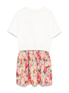 Abito con stampa per bambina Off-White Kids bianco con maniche corte OGDB06DS25FAB001 8484 OFF WHITE KIDS 