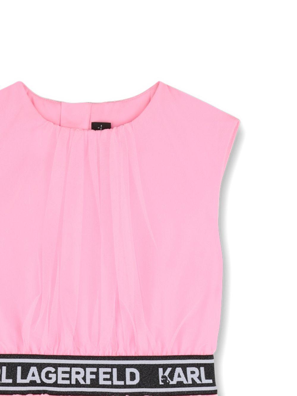 Abito per bambina Karl Lagerfeld Kids rosa con banda logo Z31147 462 KARL LAGERFELD KIDS 