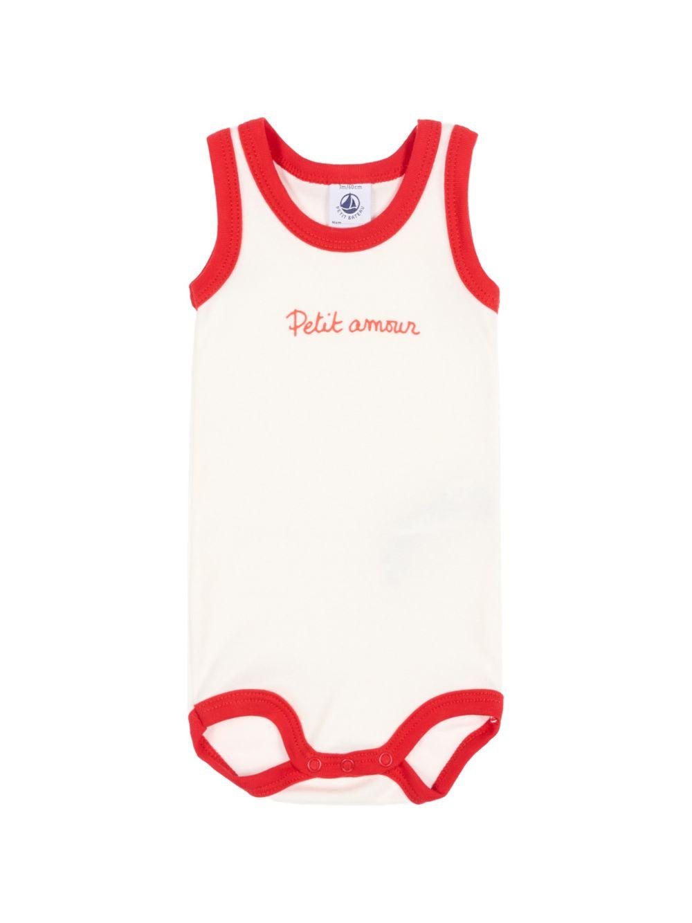 Set di tre body per neonati Petit Bateau bianco con bordi a contrasto A0FSL 00 PETIT BATEAU 