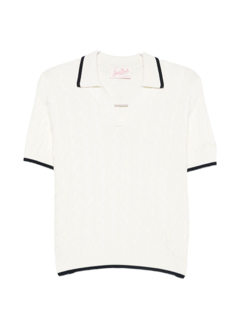 T-shirt per donna MC2 Saint Barth bianca con bordi a contrasto AYS0001 00100L MC2 ST. BARTH 