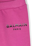 Pantaloni sportivi con stampa per neonata Balmain Kids rosa con vita elasticizzata BV6030 Z0081 543 BALMAIN KIDS 