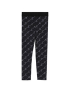 Leggins per bambina Stella McCartney Kids neri con stampa logo all-over TY6D30 Z3479 930BC STELLA McCARTNEY KIDS 