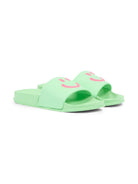 Sandali slides per bambina Molo verde con stampa smile 7S26U201 5610 MOLO KIDS 