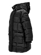 Piumino trapuntato per bambina Monnalisa nero con cappuccio 17F105 6021 0050 MONNALISA 