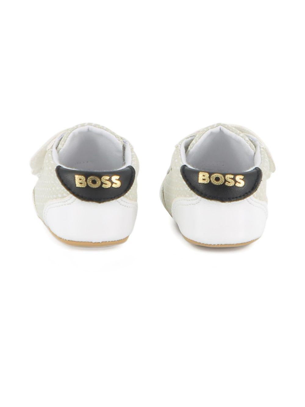 Scarpe primi passi per neonato Boss Kids bianco con motivo a pois J52831 10P BOSS KIDS 