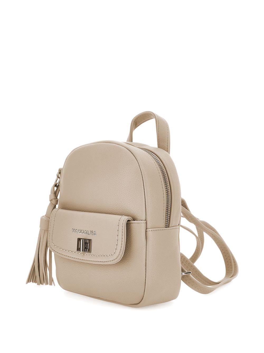 Zaino per bambina Monnalisa beige con dettaglio logo 19G027 7764 0002 MONNALISA KIDS 