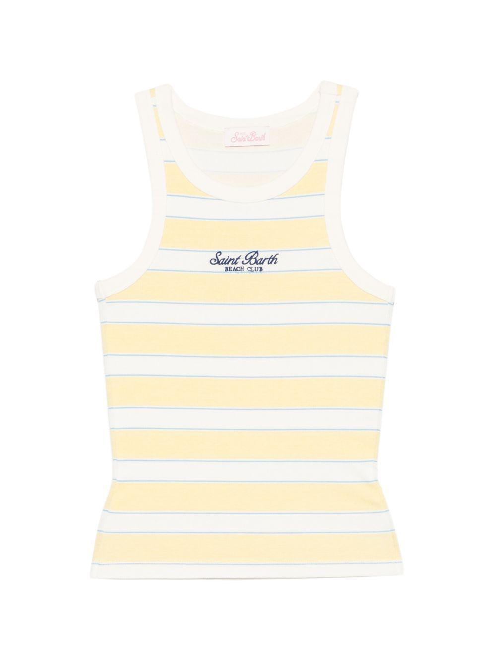 Canotta da donna MC2 Saint Barth gialla con motivo a righe AAD001 02678L MC2 ST. BARTH 