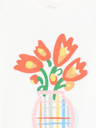T-shirt per bambina Stella McCartney Kids bianca con stampa vaso con fiori TY8B41 Z0434 101 STELLA McCARTNEY KIDS 