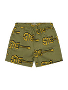 Costume per bambino Stella McCartney Kids verde con stampa logo all-over TYCP59 Z3527 663MC STELLA McCARTNEY KIDS 