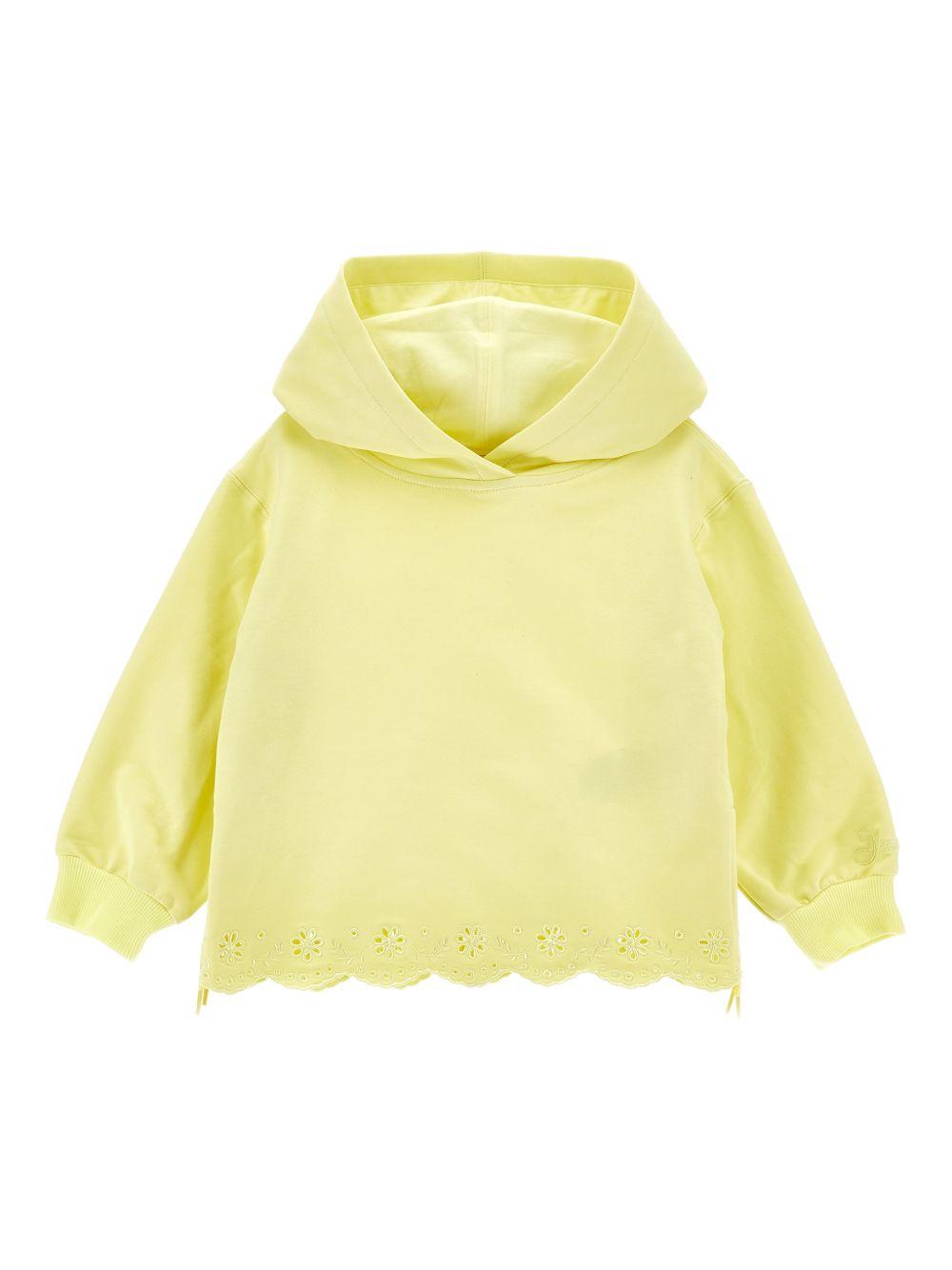 Felpa per bambina Monnalisa giallo con chiusura a coulisse 17G600 7014 0014 MONNALISA KIDS 