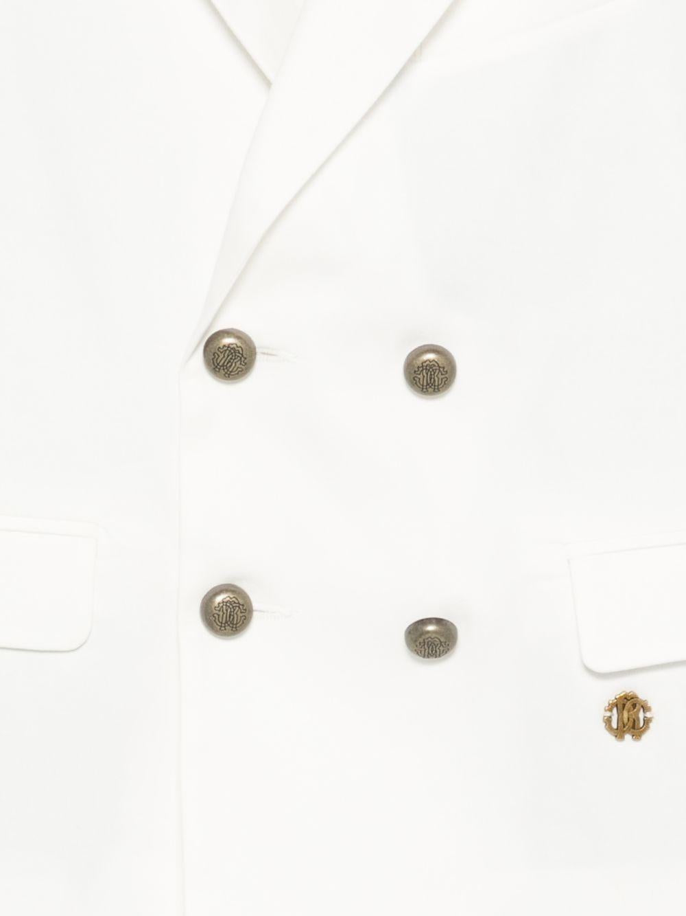 Blazer a doppiopetto per bambino Roberto Cavalli Kids bianco con bottoni CBP26100GC WHITE ROBERTO CAVALLI KIDS 