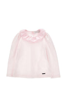 T-shirt per bambina Monnalisa Kids rosa con colletto con ruches 17H603 8201 0091 MONNALISA KIDS 